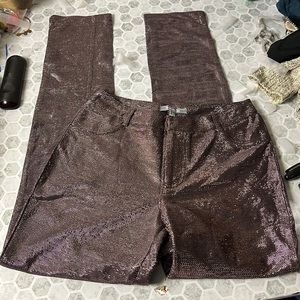 WOW Couture Small Purple Metallic Straight Leg Pants